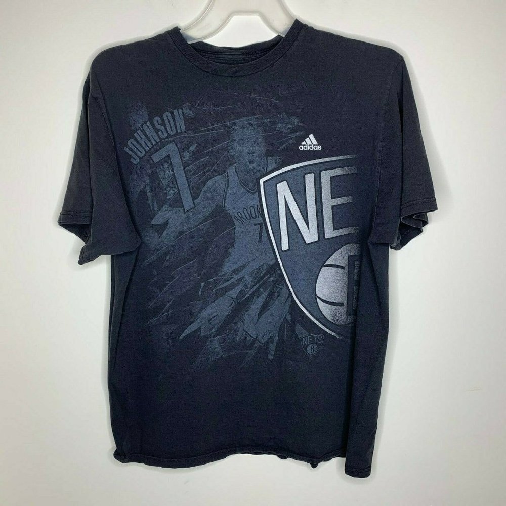 Adidas Mens XL Black NY Nets Johnson #7 Shirt